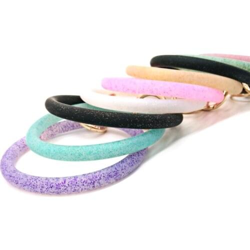 Silicone Key Ring Holder Bracelet Bangle Outdoor Sports Swim Hoop Car Key Chain