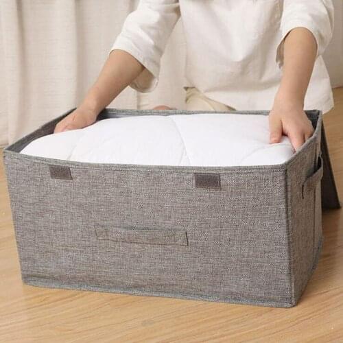 Foldable Storage Box Cotton And Linen Cloth Double Cover Clothes Storage Box Toy Storage Box Underwear Storage Box