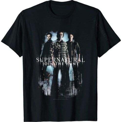 Supernatural Sam Dean Castiel Faded Poster T-Shirt Tees Funny Fitness Tight Cotton Men T Shirt Comfortable