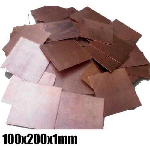 100x200x1mm DIY material red Copper bar plate Thin Plate Manual material DIY Knife repair Computer tools PCB brass block sheet