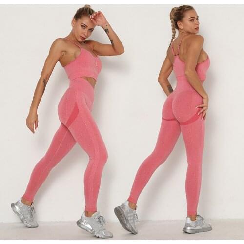 Women Sport Leggings+Bra Set Seamless Yoga Sports Suit Women Workout Running Set Training Outfit Sportswear Gym Fitness Clothing