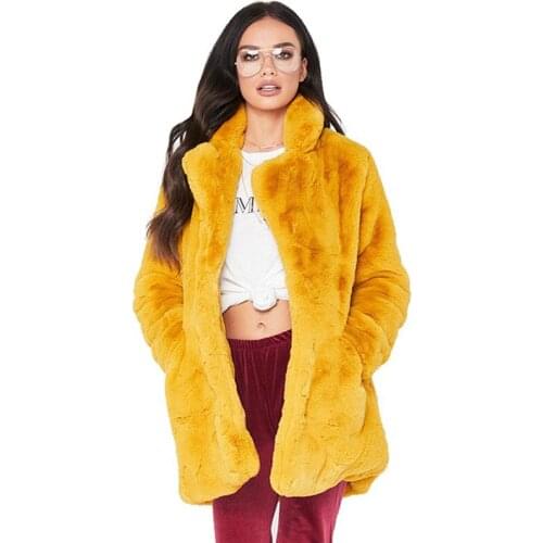 2018 European and American High imitation Rabbit fur Coat womens loose Faux fur coat Women Winter Clothes