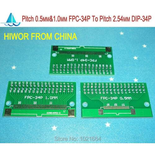 10pcs/lot Pitch 0.5MM & 1.0MM FPC-34P 34P FPC To Pitch 2.54MM DIP34 FPC Adapter To DIP PCB Pinboard SMD Converter