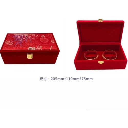 10pcs/lot Traditional Big Red Double Bracelet Box Wooden Bangle Anklet Storage Case Wood Wedding Jewelry Boxes Wholesale