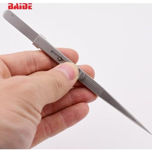 Precision Adjustable Slide lock Antistatic Tweezers For Jewelry Electronic Component Holding Repair Tools 100pcs
