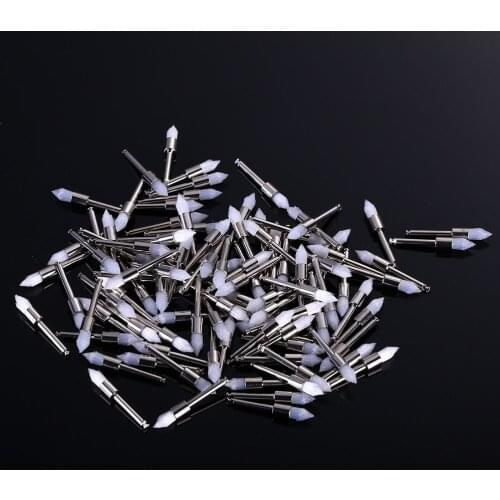 100pcs/box Dental White Sharp Polishing Polisher Prophy Brushes Nylon+Stainless steel Polishing brush Dentist Tools