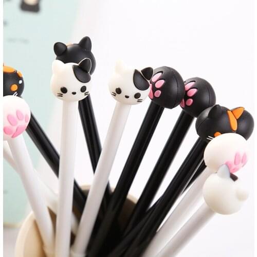 40 pcs/lot Creative Cat Paw Gel Pens Cute 0.5 mm Black Ink Neutral Pen School writing Supplies Stationery Promotional gift
