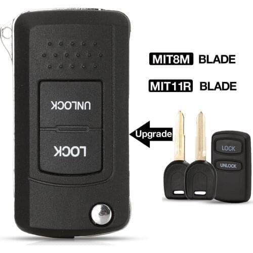 Kutery 5PCS Modified Flip Remote Key Case For Mitsubishi Montero Lancer Endeavor Eclipse Galant Pajero Left MIT8 or Right MIT11