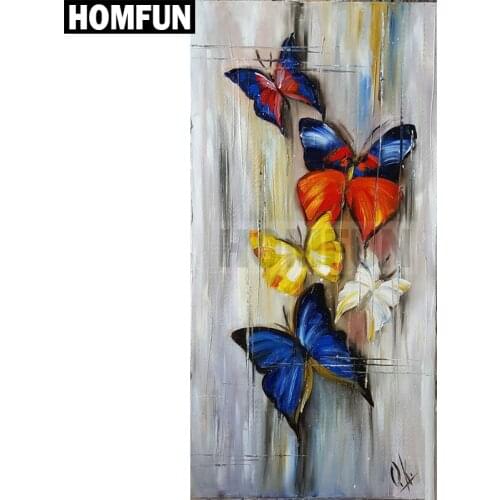 HOMFUN 5D Diy Diamond Painting Cross Stitch "Drawing butterfly" Home Decor Full Rhinestones Inlay Diamond Embroidery A00344