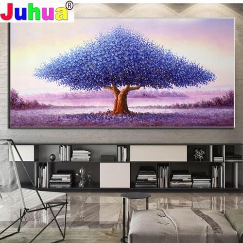Purple Tree Diamond embroidery Full Round drill 5d diy diamond painting 3D cross stitch full Square mosaic Diamond large Size