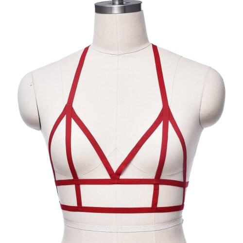 Harajuku Sexy Lingerie Bra Womens Bondage Body Harness Belt Goth Soft Elastic Crop Top Body Cage Harness Bra