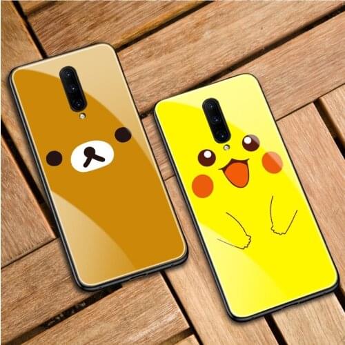 Luxury 9H Tempered Glass Cartoon Pattern Phone Case Hard Back Cover for OnePlus 5T OnePlus 6T OnePlus 7T Pro OnePlus 8 Pro 8T