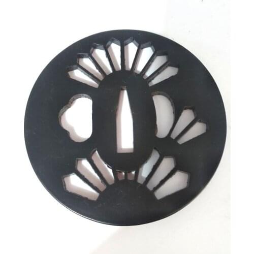 Black Round Tsuba Swords Parts Accessory Case For Japan Katana Sword glaive Tanto Blade Alloy