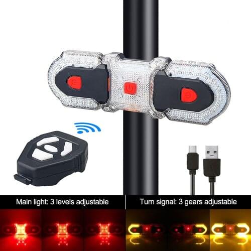 1 Set MTB Smart Bike Taillight USB Charging Split Wireless Remote Control Turn Signal LED Cycling Safety Warning Lights 2021