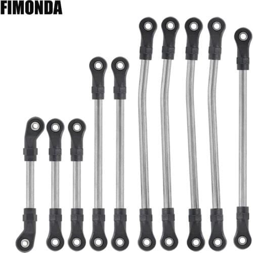 10 Pcs Metal Links Set Suspension Steering Linkage Panhard Bar for 1/10 Scale RC Crawler 324mm Wheelbase Traxxas TRX4 Defender