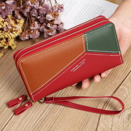 2021 Leather Wallets Women Long Zipper Coin Purses Tassel Design Clutch Wallets Female Money Bag Credit Card Holder