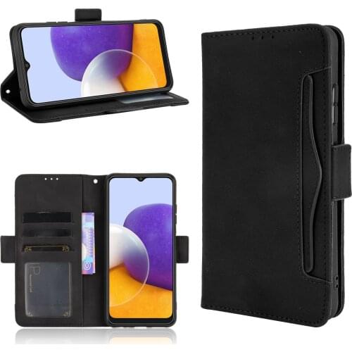 Leather Flip Phone Case for Samsung Galaxy A22 4G 5G / A82 5G / Quantum 2 Back Cover with Stand Coque Phonebag