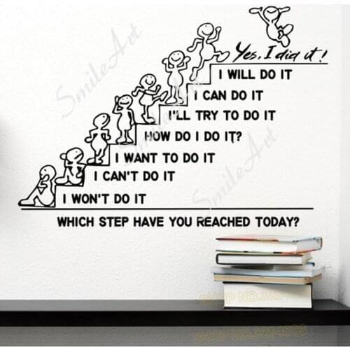 Beauty Yes,I Can Do It Decal Removable Vinyl Mural Poster For Living Room Kids Room Decoration Accessories