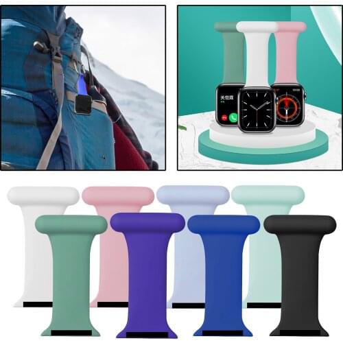 Nurses Brooch Pin Silicone Band Wrist Band Watch Strap Fits for iWatch 4 5 6