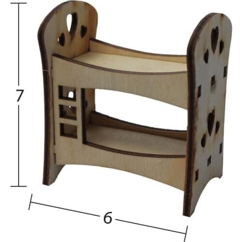 MN48 Miniature Bunk, Unpainted Raw Wood Miniature