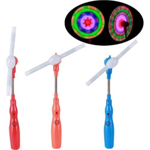 Music Windmill Light Up LED And Music Rainbow Spinning Windmill Glows Classic Toys For Children Kids Present Without Battery