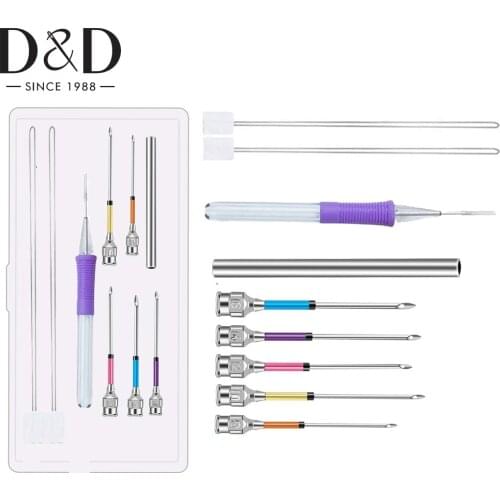 D&D DIY Embroidery Stitching Punch Needle Kit Cross Stitch Tools Crochet Knitting Needle Punch Kits for Beginners