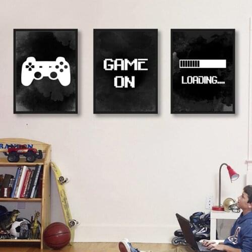 Gaming Wall Art Canvas Painting Kids Boys Gift ,Video Game Posters and Prints Gaming Room Wall Picture Child Playroom Decoration