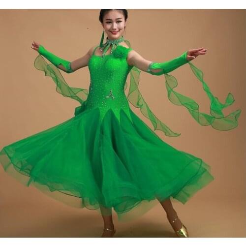 New Lady Ballroom Dancing Dress Modern Dance Competition Costume women Waltz Tango Foxtrot Quickstep dresses S-2XL 017