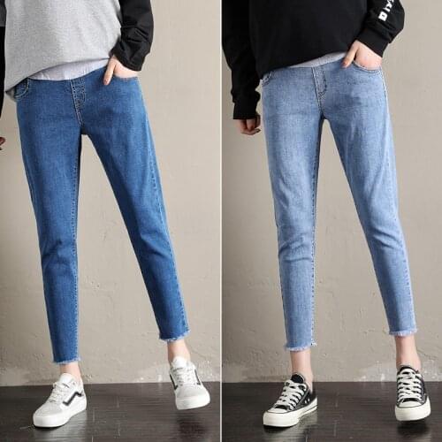 New Spring Denim Jeans Maternity Pants For Pregnant Women Clothes Casual High Waist Abdominal Pants Pregnancy Jeans Trousers
