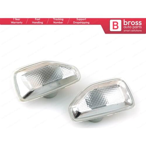 BSP742+BSP743 2 Pieces White Side Indicator Repeater Lamp 261601801R- 261651140R Right and Left Sides for Dacia Sandero Logan