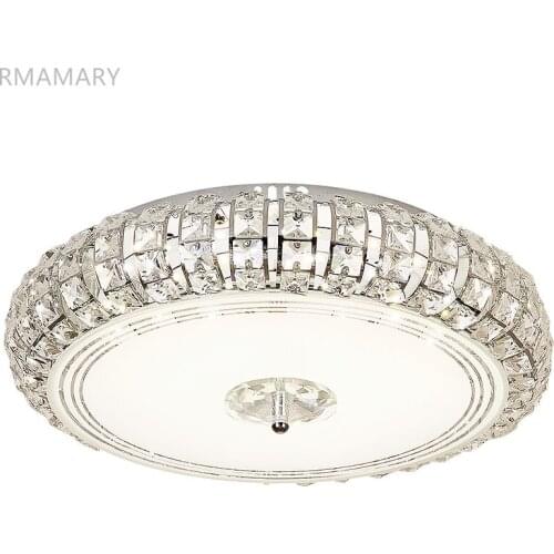 RMAMARY Simple modern crystal ceiling lamp 3color LED round living room led light crystal lamp silver gold crystal ceiling light