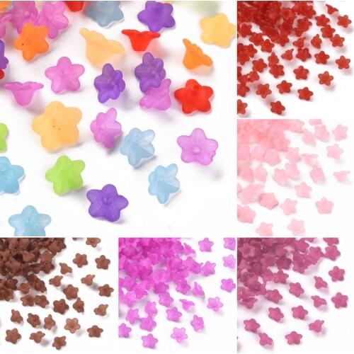 Jewelry Beads Green Frosted Transparent Acrylic Flower Beads, about 18mm in diameter,12mm thick, hole: 1.5mm