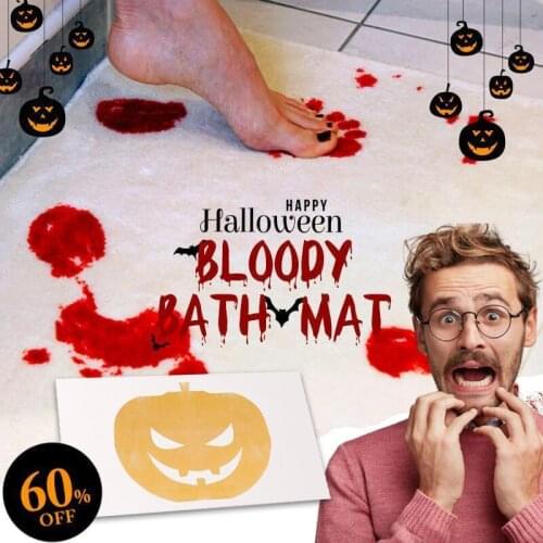 Halloween Flash Sale-Bloody Bath Mat Bloody Bath Mat Bathmat Scare Your Friends Bloody Footprint Bath Bathroom Mat Non-slip Rug