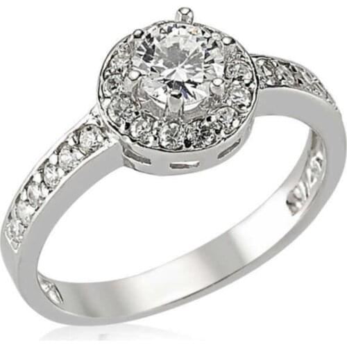 Silver Single Stone Ring