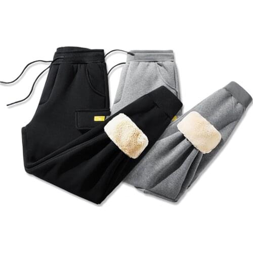 Lamb Wool Sweatpants Fall Winter Pants Joggers Sweatpants Men Casual Thickened Lamb Wool Comfortable Warm Trousers Man Pants