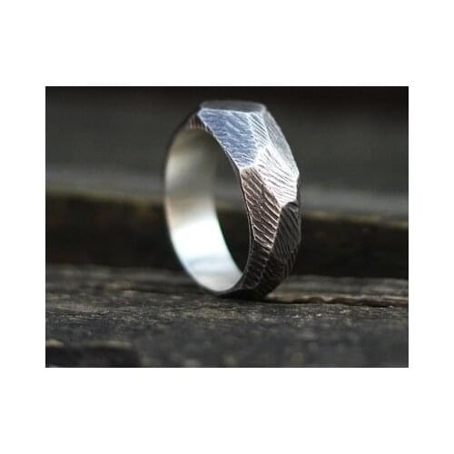 Temperament Gothic Simple Style Stainless Steel Geometry Ring Men Wedding Rings Womens Band Jewelry Party Gift Anel