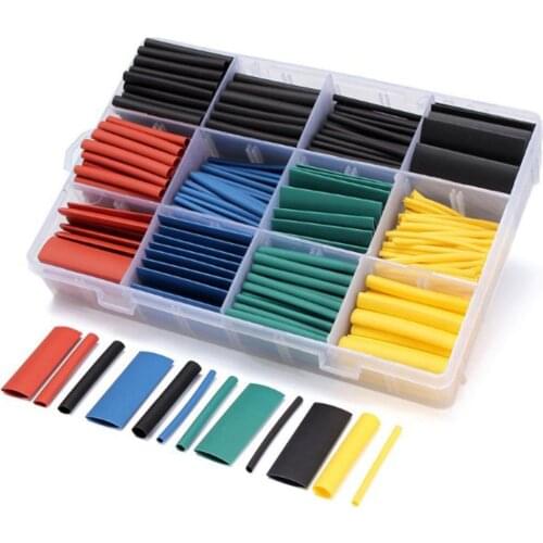 530PCS Heat Shrink Tubing Insulation Shrinkable Tube Assortment Electronic Polyolefin Ratio 2:1 Wrap Wire Cable Sleeve RC Motor