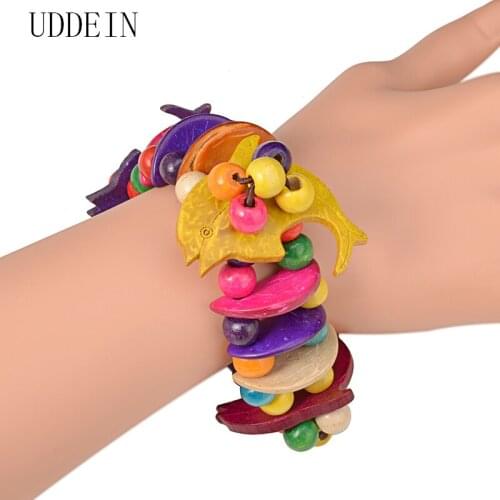 UDDEIN Wood bracelets & bangles fish design vintage bohemian jewelry big order price handmade beads strand bracelet for women