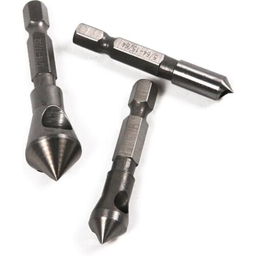 1/4" Hex Shank 90 Degree Chamfer Deburring Countersink Reamer Cutter End Mill Drill