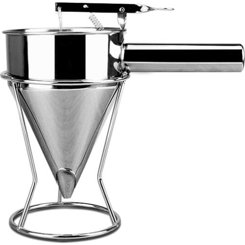 1PC Stainless Steel Piston Funnel With Support For Sauce Cream Dosing Funnel For Chocolate Pastry Mold Dough Funnel NJ72015