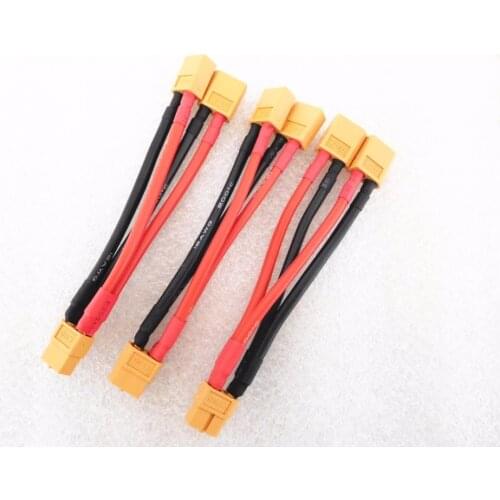 1pcs XT60 Parallel Battery Connector Cable Dual Extension Y Splitter Silicone Wire Battery XT60 Harness for 2 Packs in Parallel