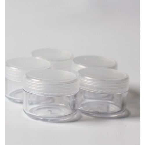 15g 50pcs Empty Transparent Plastic Cosmetics Jars Container Balm Cream Bottle Pot Nail Art Box Makeup Lip Balm Containers Tin