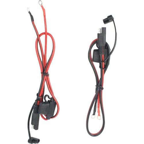 2 Pcs 12V Charger Cable for Motorcycle Battery Terminal SAE To O Ring Connecters Quick Disconnect Cable