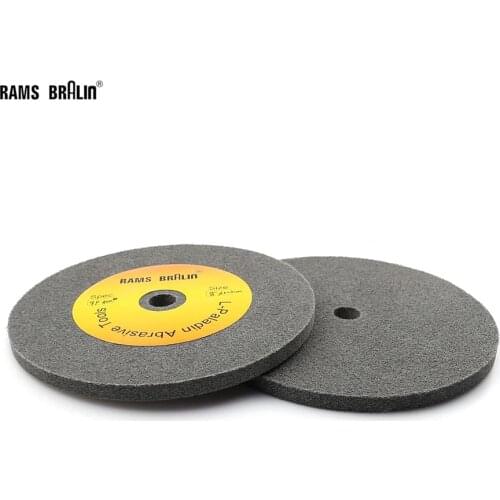 2 pieces 8 in. * 1/2 in. Non-woven Unitized Polishing Wheels Nylon Fiber Wheel for Stainless Steel Metal Wood Grinding