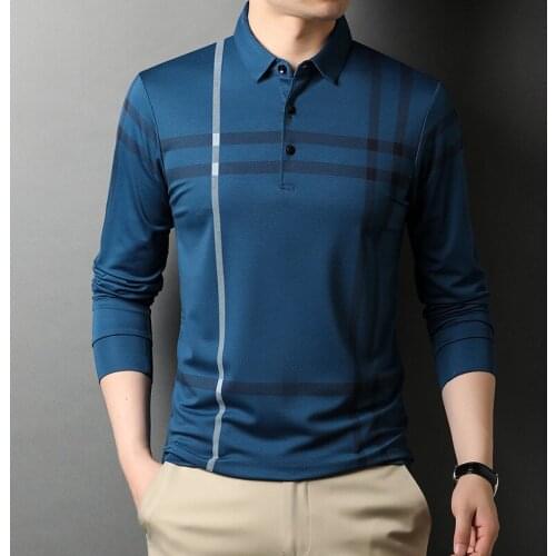 2021 New Fashion Brand Polo Shirt Men 2021 Black Striped Korean Top Quality Casual Long Sleeve Tops Men Clothes