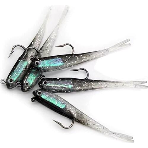 5pcs Soft Bait Soft Fish 7.5cm 2.5g Sea Fishing with Hook Fish Artificial Silicone Soft Lures Fish Bait Fishing Tackle