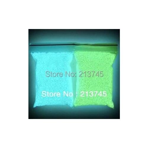 Free shipping!!! 100gram/lot green/blue color Glow at night Fairy tiny rock Dust LUMINOUS sand for galss vail bottle
