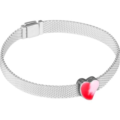 CKK Beads Heart of LOVE Bead Charm Sterling Silver 925 Charms Women Jewelry Original For Reflection Bracelet Necklace Berloque