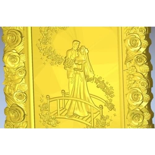 For cnc in STL file format 3d Panno_newlyweds model relief