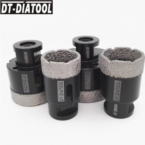 DT-DIATOOL 4pcs Vacuum Brazed Dry Diamond Drill Core Bits Hole Saw M14 thread for Ceramic Tile Drilling Bits Cutter